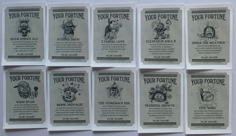 NYCC 2022 Topps GARBAGE PAIL KIDS GPK Fortune Teller Sticker Set (10) Adam Bomb - TvMovieCards.com