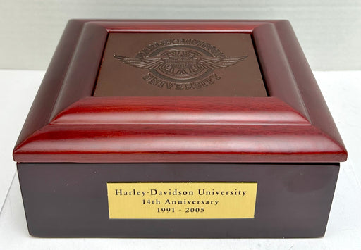 2005 Harley Davidson University 14th Anniversary Wooden Storage Desk Box   - TvMovieCards.com