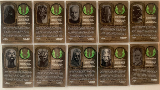 Star Wars Chrome Perspectives Jedi Vs. Sith Fugitives Chase Card Set 10 Cards To - TvMovieCards.com