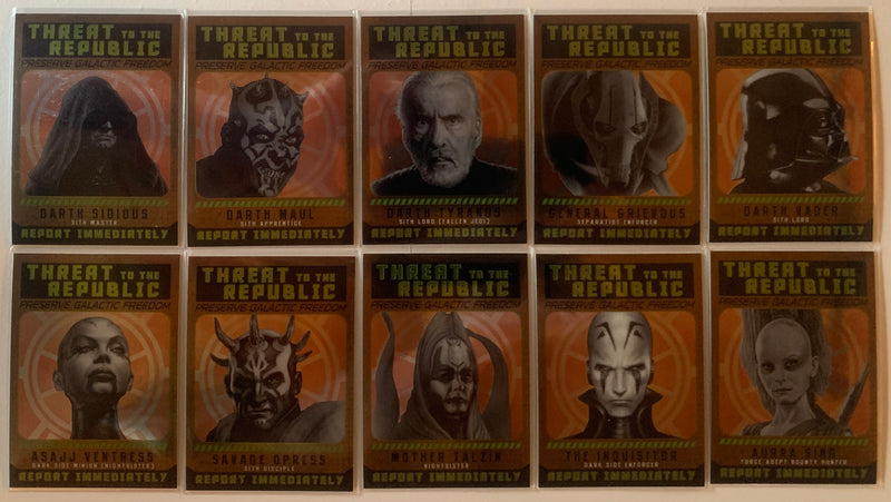 Star Wars Chrome Perspectives Jedi Vs. Sith Fugitives Chase Card Set 10 Cards To - TvMovieCards.com