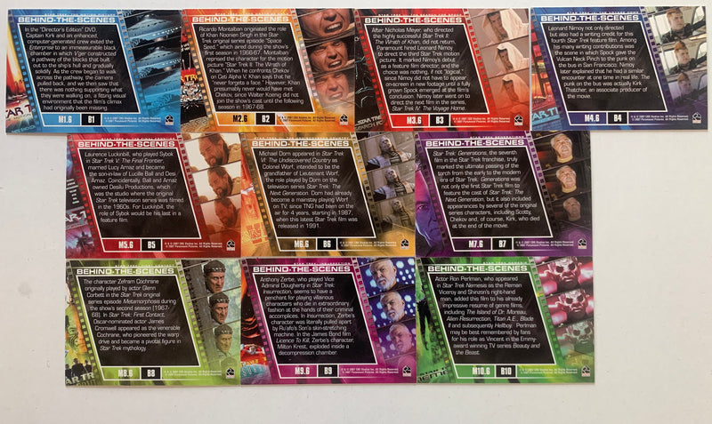Star Trek Complete Movies 2007 Behind the Scenes Chase Card Set B1-B10 - TvMovieCards.com