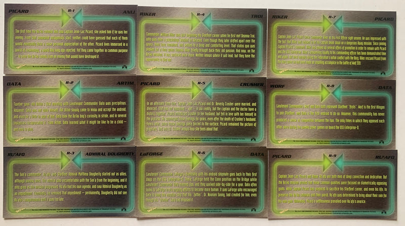 Star Trek Insurrection Relationships Chase Card Set R-1 - R-9 Skybox 1998 - TvMovieCards.com