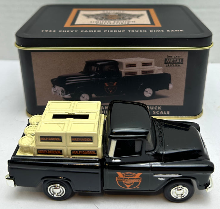 Harley Davidson 1955 Chevy Cameo Pickup Truck Dime Bank 1:43 Scale Diecast   - TvMovieCards.com