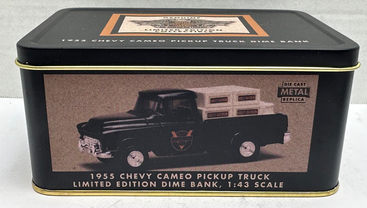 Harley Davidson 1955 Chevy Cameo Pickup Truck Dime Bank 1:43 Scale Diecast   - TvMovieCards.com