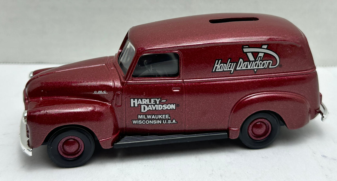 Harley Davidson 1951 GMC Panel Delivery Van Dime Bank 1:43 Scale Diecast   - TvMovieCards.com