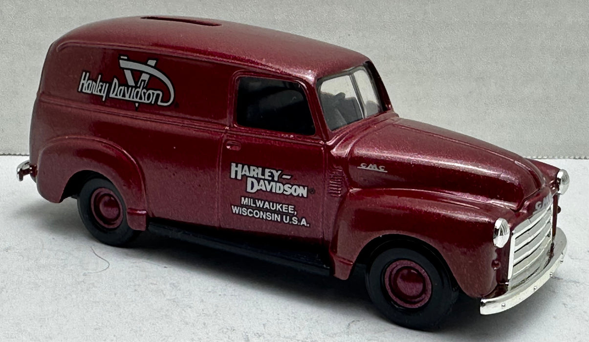 Harley Davidson 1951 GMC Panel Delivery Van Dime Bank 1:43 Scale Diecast   - TvMovieCards.com