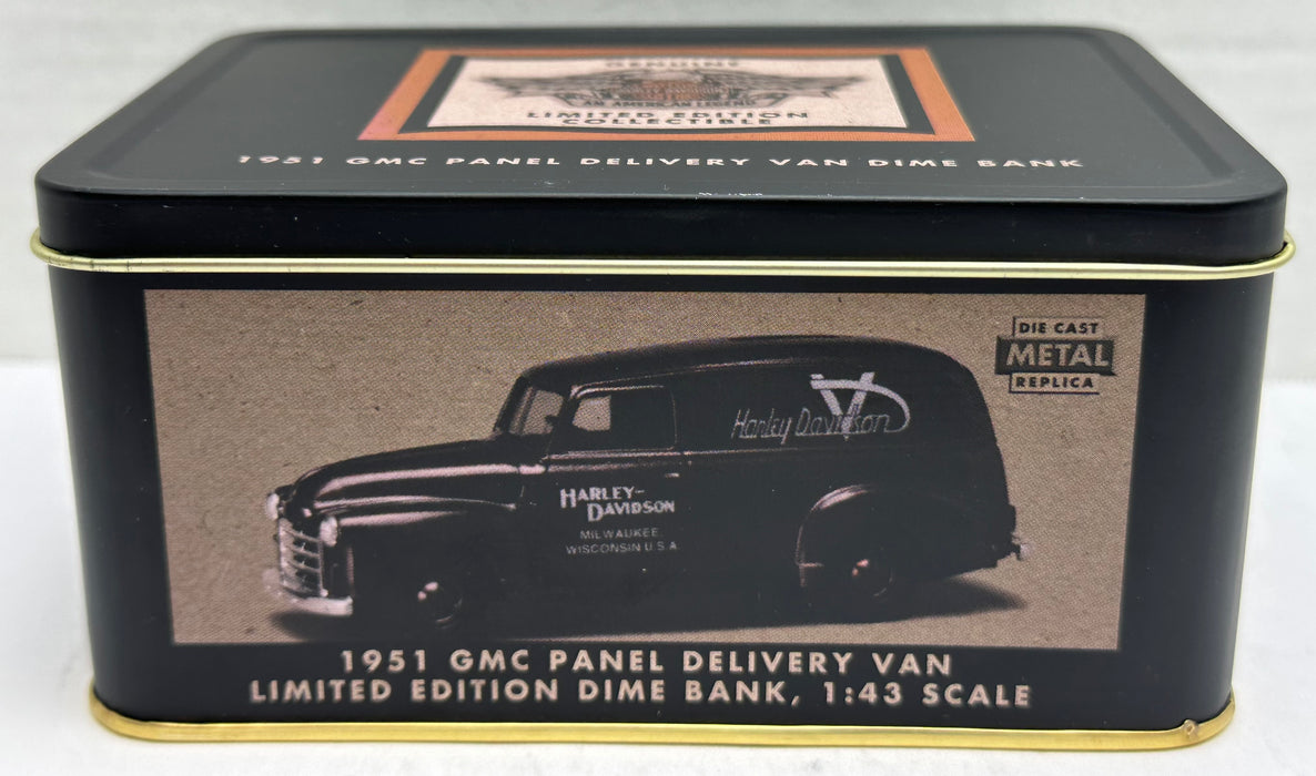 Harley Davidson 1951 GMC Panel Delivery Van Dime Bank 1:43 Scale Diecast   - TvMovieCards.com