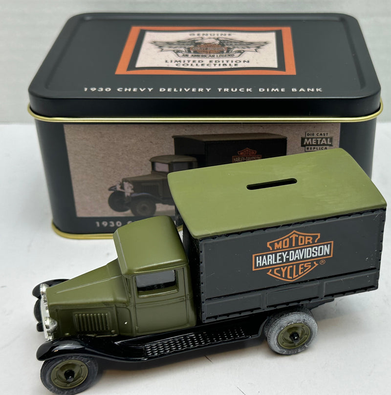 Harley Davidson 1930 Chevy Delivery Truck Dime Bank 1:43 Scale Diecast   - TvMovieCards.com