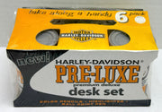Harley Davidson Pre-Luxe Deluxe 6 Pack Oil Can Desk Set Color Pencils Pen   - TvMovieCards.com