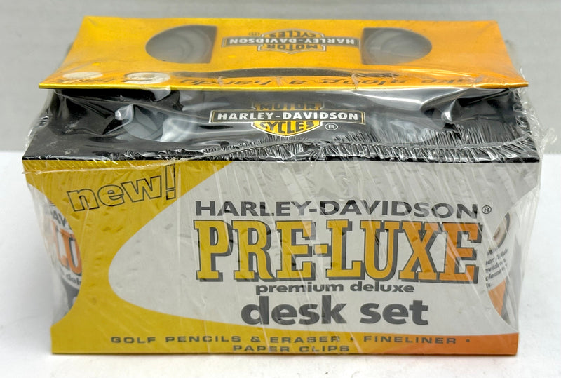 Harley Davidson Pre-Luxe Deluxe 6 Pack Oil Can Desk Set Color Pencils Pen   - TvMovieCards.com