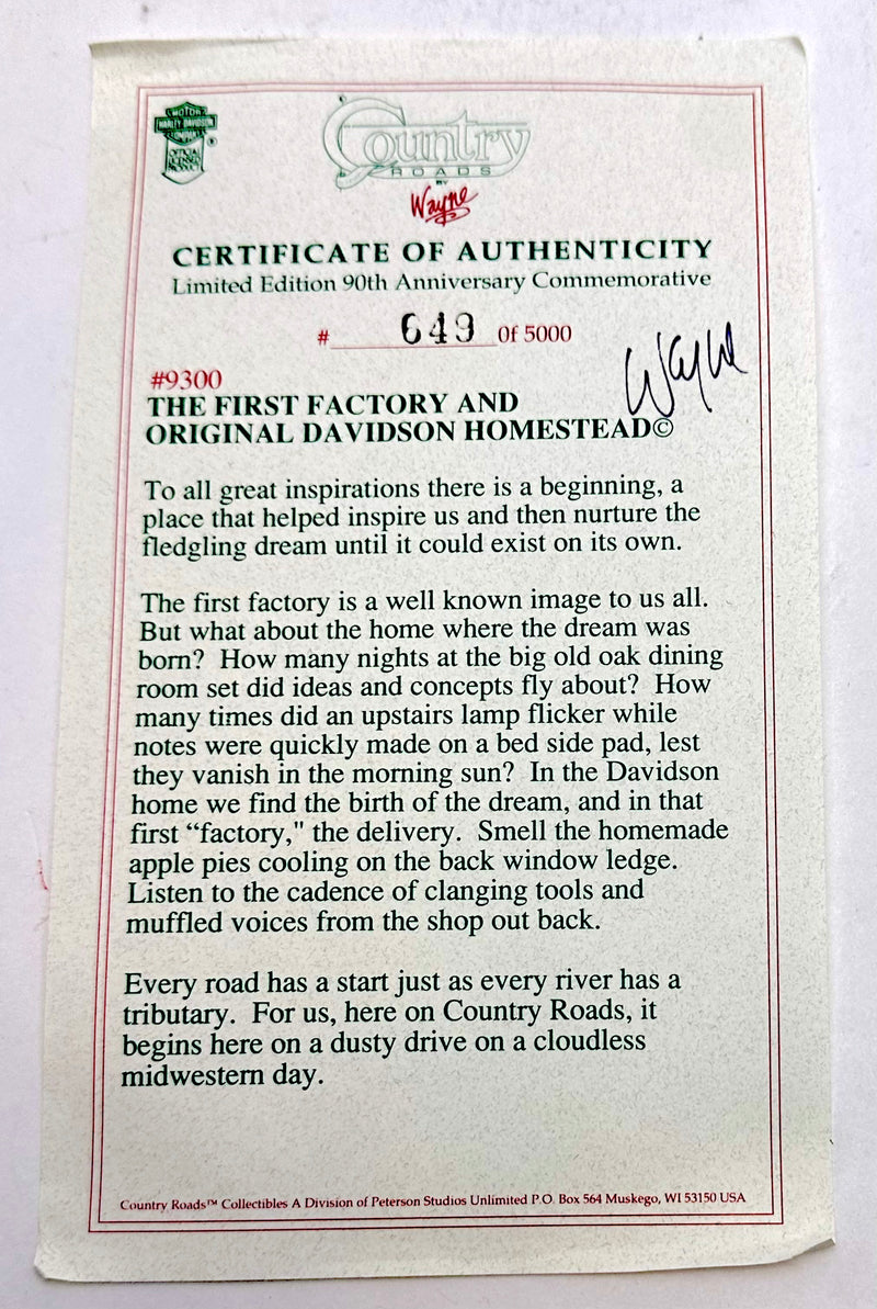 Harley Davidson Country Roads Sculpture - First Factory and Homestead #649/5000   - TvMovieCards.com