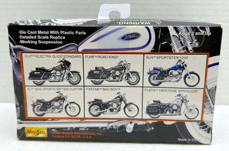 1998 Maisto Harley Davidson XLH Sportster 1200 Blue 1:18 Scale   - TvMovieCards.com
