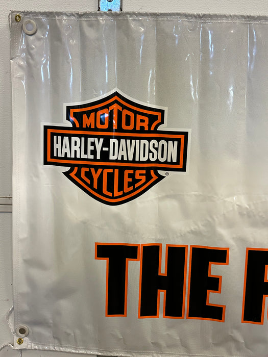 Harley Davidson Dealer Showroom Banner "Roll In for the Rides Of March" 36" x 94   - TvMovieCards.com