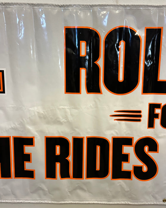 Harley Davidson Dealer Showroom Banner "Roll In for the Rides Of March" 36" x 94   - TvMovieCards.com