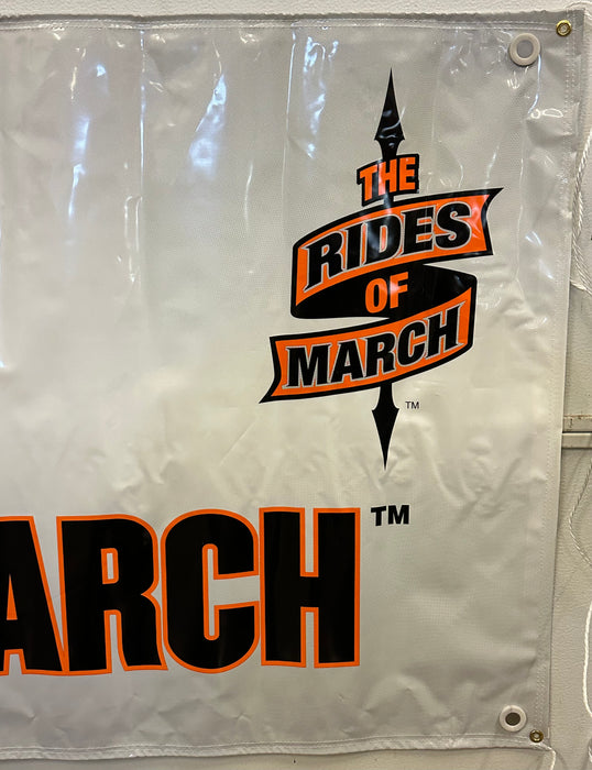 Harley Davidson Dealer Showroom Banner "Roll In for the Rides Of March" 36" x 94   - TvMovieCards.com