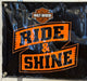 Harley Davidson Dealer Showroom Banner "Ride & Shine Free Cleaning Kit" 36" x 94   - TvMovieCards.com