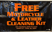 Harley Davidson Dealer Showroom Banner "Ride & Shine Free Cleaning Kit" 36" x 94   - TvMovieCards.com