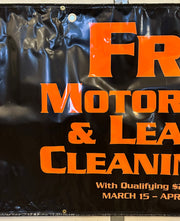 Harley Davidson Dealer Showroom Banner "Ride & Shine Free Cleaning Kit" 36" x 94   - TvMovieCards.com