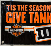 Harley Davidson Dealer Showroom Banner Tis the Season To Give Tanks III 36 x 94   - TvMovieCards.com