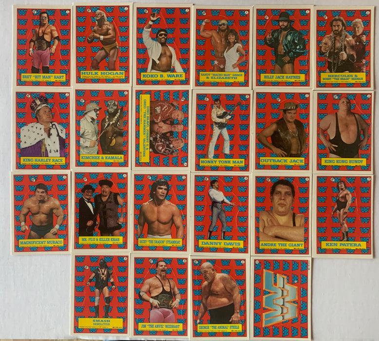 1987 WWF Pro Wrestling Wrestle Mania III Complete Sticker Card Set 22 stickers - TvMovieCards.com