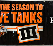 Harley Davidson Dealer Showroom Banner Tis the Season To Give Tanks III 36 x 94   - TvMovieCards.com