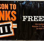 Harley Davidson Dealer Showroom Banner Tis the Season To Give Tanks III 36 x 94   - TvMovieCards.com