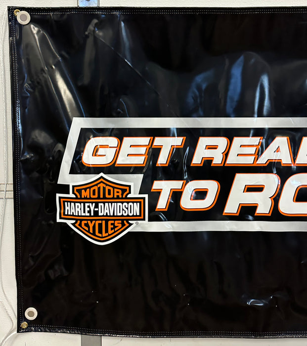 2003 Harley Davidson Dealer Showroom Banner 100th "Get Ready To Roll" 36" x 94   - TvMovieCards.com