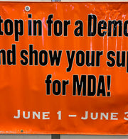 Harley Davidson Dealer Showroom Banner "Demo Days for MDA - 25 Years" 36" x 94   - TvMovieCards.com
