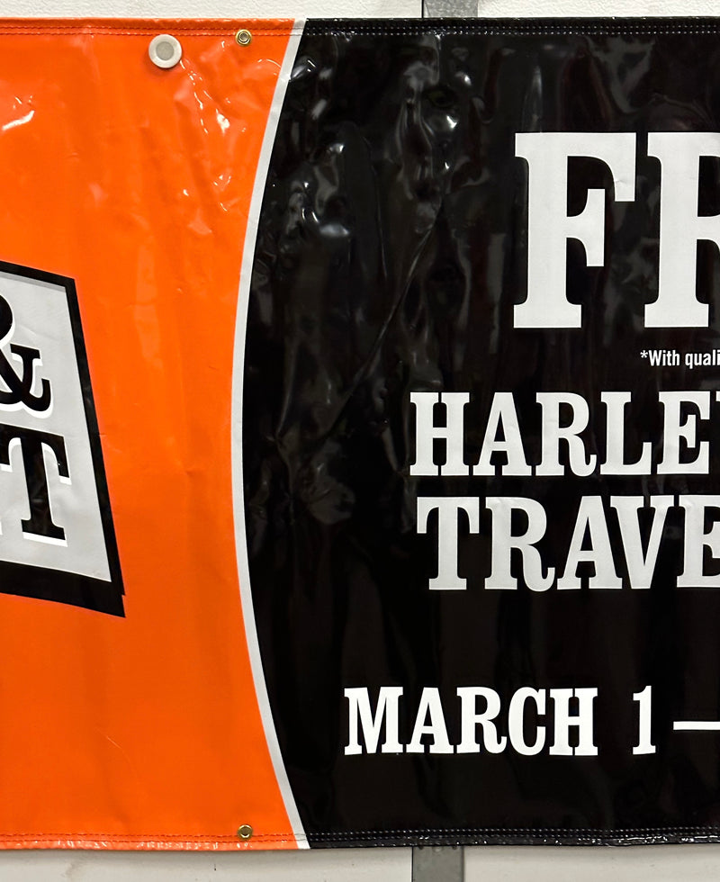 Harley Davidson Dealer Showroom Banner "Fill, Chill & Roll With It" 36" x 94   - TvMovieCards.com