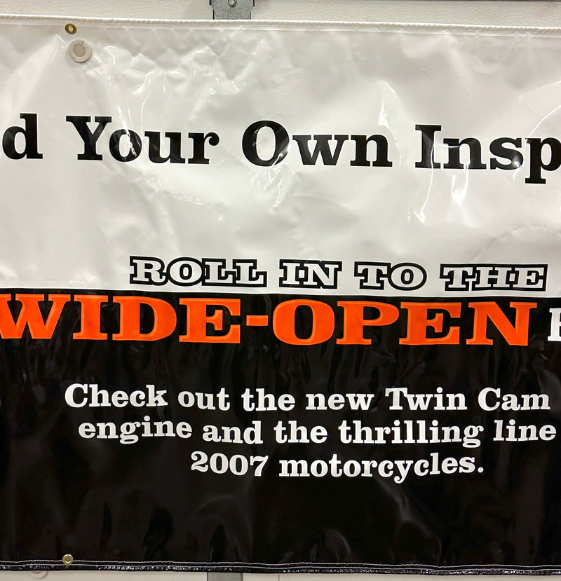 2007 Harley Davidson Dealer Showroom Banner "Twin Cam 96 Engine" 36" x 96"   - TvMovieCards.com