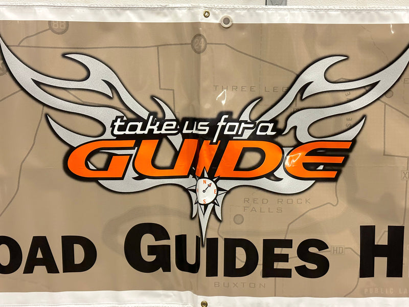 Harley Davidson Dealer Showroom Banner "Take Us For A Guide" 36" x 94   - TvMovieCards.com