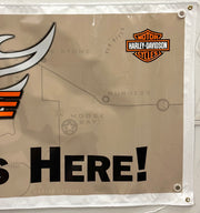 Harley Davidson Dealer Showroom Banner "Take Us For A Guide" 36" x 94   - TvMovieCards.com
