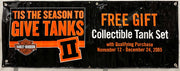 Harley Davidson Dealer Showroom Banner Tis the Season To Give Tanks II 36 x 94   - TvMovieCards.com