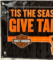 Harley Davidson Dealer Showroom Banner Tis the Season To Give Tanks II 36 x 94   - TvMovieCards.com