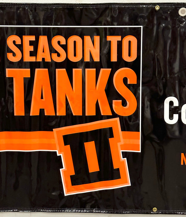 Harley Davidson Dealer Showroom Banner Tis the Season To Give Tanks II 36 x 94   - TvMovieCards.com