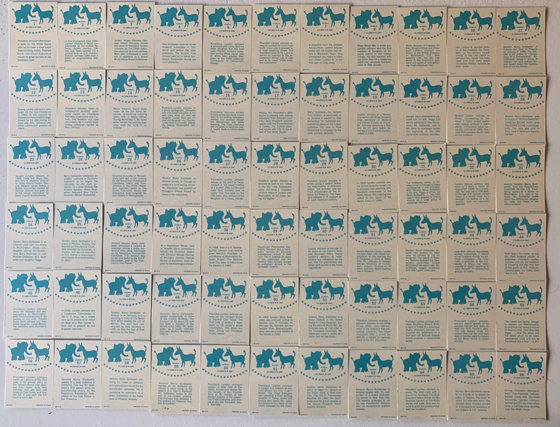 Johnson vs Goldwater Vintage Trading Card Set 66 Cards Topps 1964 - TvMovieCards.com