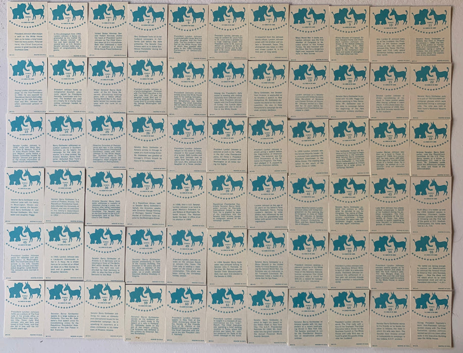 Johnson vs Goldwater Vintage Trading Card Set 66 Cards Topps 1964 - TvMovieCards.com