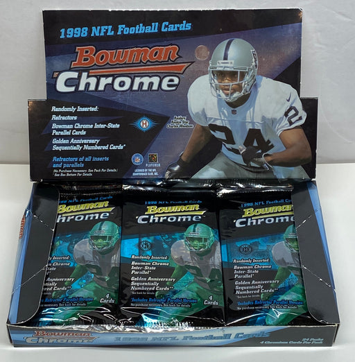 1998 Bowman Chrome Football Hobby Pack - Box Fresh - Payton Manning Moss Rookie   - TvMovieCards.com