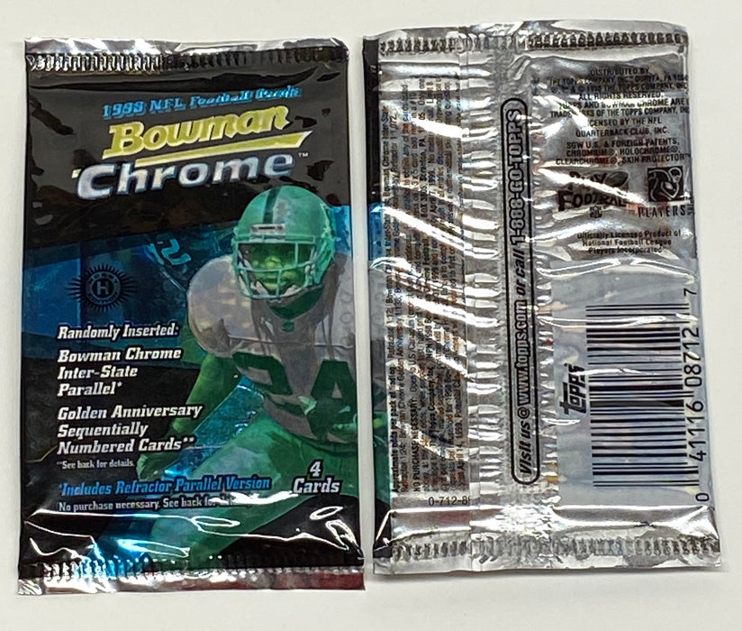 1998 Bowman Chrome Football Hobby Pack - Box Fresh - Payton Manning Moss Rookie   - TvMovieCards.com