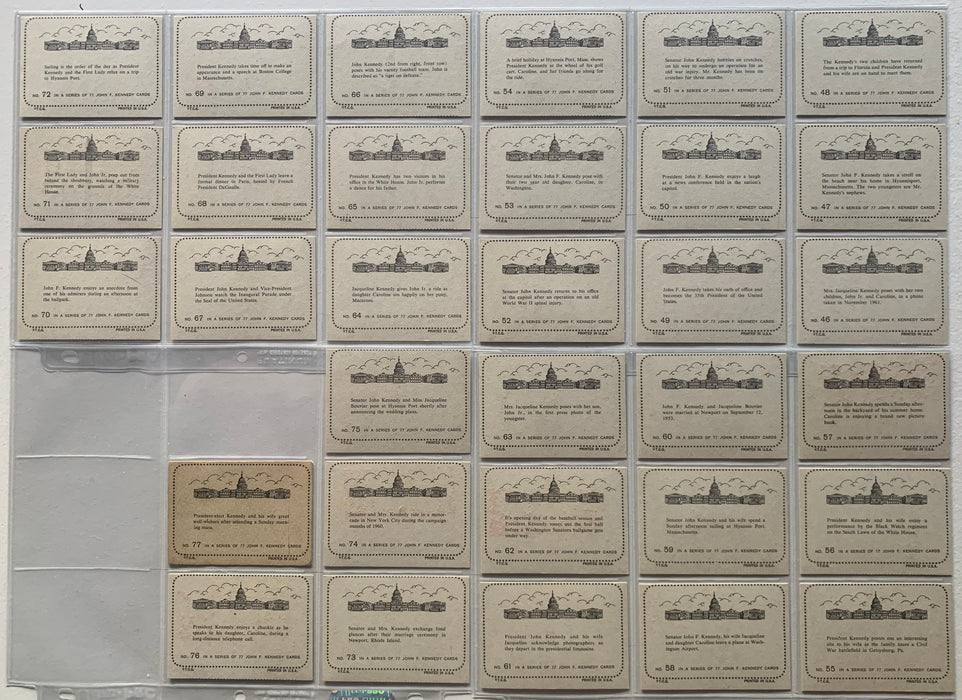 President John F. Kennedy JFK Complete Vintage Card Set 77 Cards Topps 1964 - TvMovieCards.com