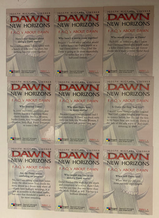 Dawn New Horizons FAQ'S About Dawn Puzzle Chase Card Set 9 card puzzle 1 Breygen - TvMovieCards.com