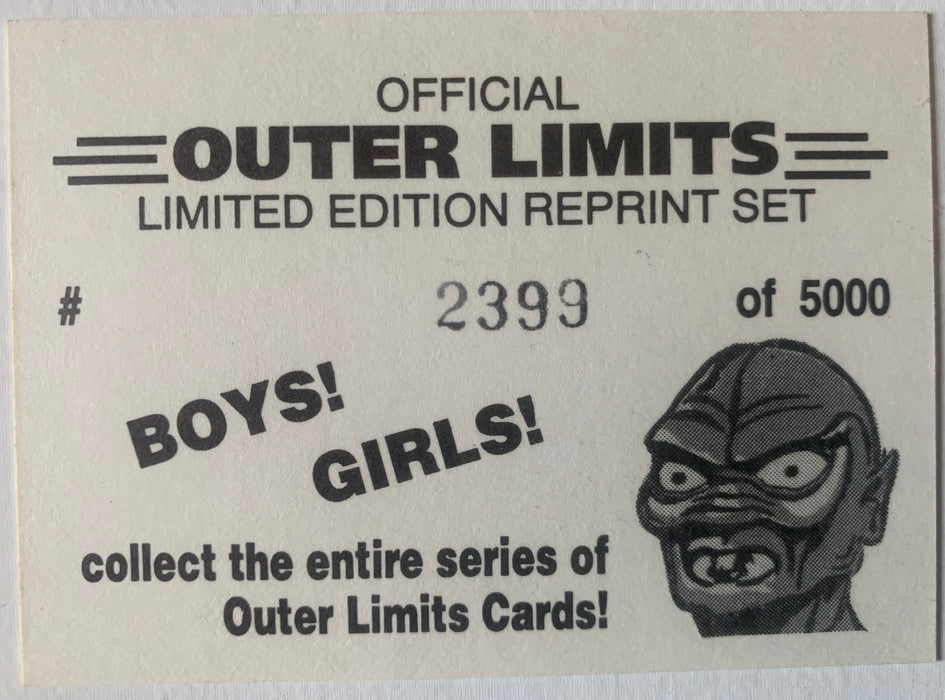 Outer Limits Reprint Trading Card Set 50 Cards Plus Header Card Limited Edition - TvMovieCards.com