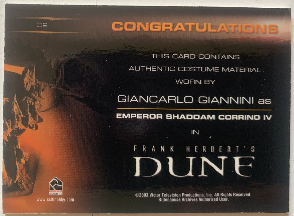 Dune Miniseries Commemorative Giancarlo Giannini Emperor Shaddam C2 Costume Card - TvMovieCards.com