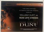 Dune Miniseries Commemorative William Hurt as Duke leto Atreides C1 Costume Card - TvMovieCards.com