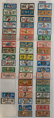 Walt Disney Crazy License Plates Sticker Set Complete Set 50 Stickers Wonder Bre - TvMovieCards.com