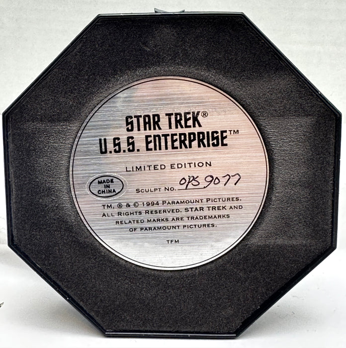 Franklin Mint Star Trek Miniature Sculpture “USS Enterprise NCC-1701” Glass Dome   - TvMovieCards.com