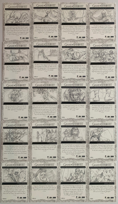 Game of Thrones Season 2 Storyboard Art Chase Card Set 20 Cards SB1 - SB20 Ritte - TvMovieCards.com
