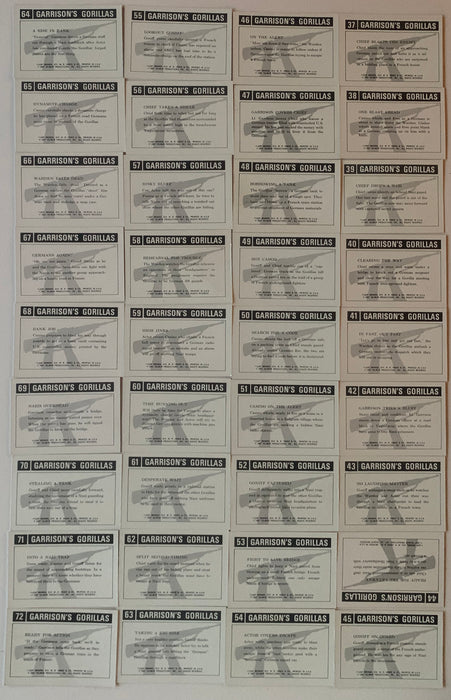 1967 Garrison's Gorillas Complete Vintage Trading Card Set #1-72 Leaf NM/EX - TvMovieCards.com