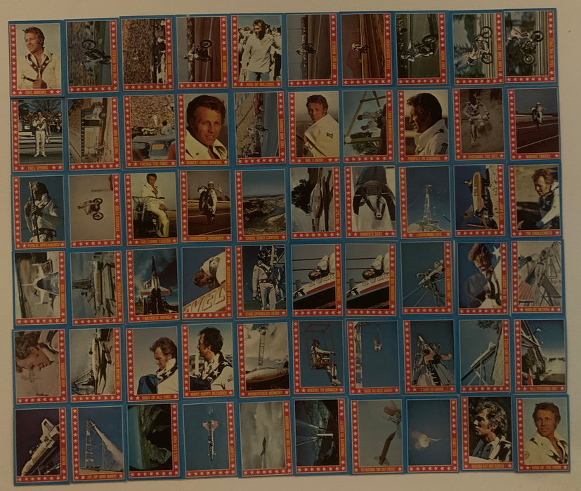 1974 Topps Evel Knievel 60 Card Trading Card Set Motorcycle Daredevil Cards - TvMovieCards.com