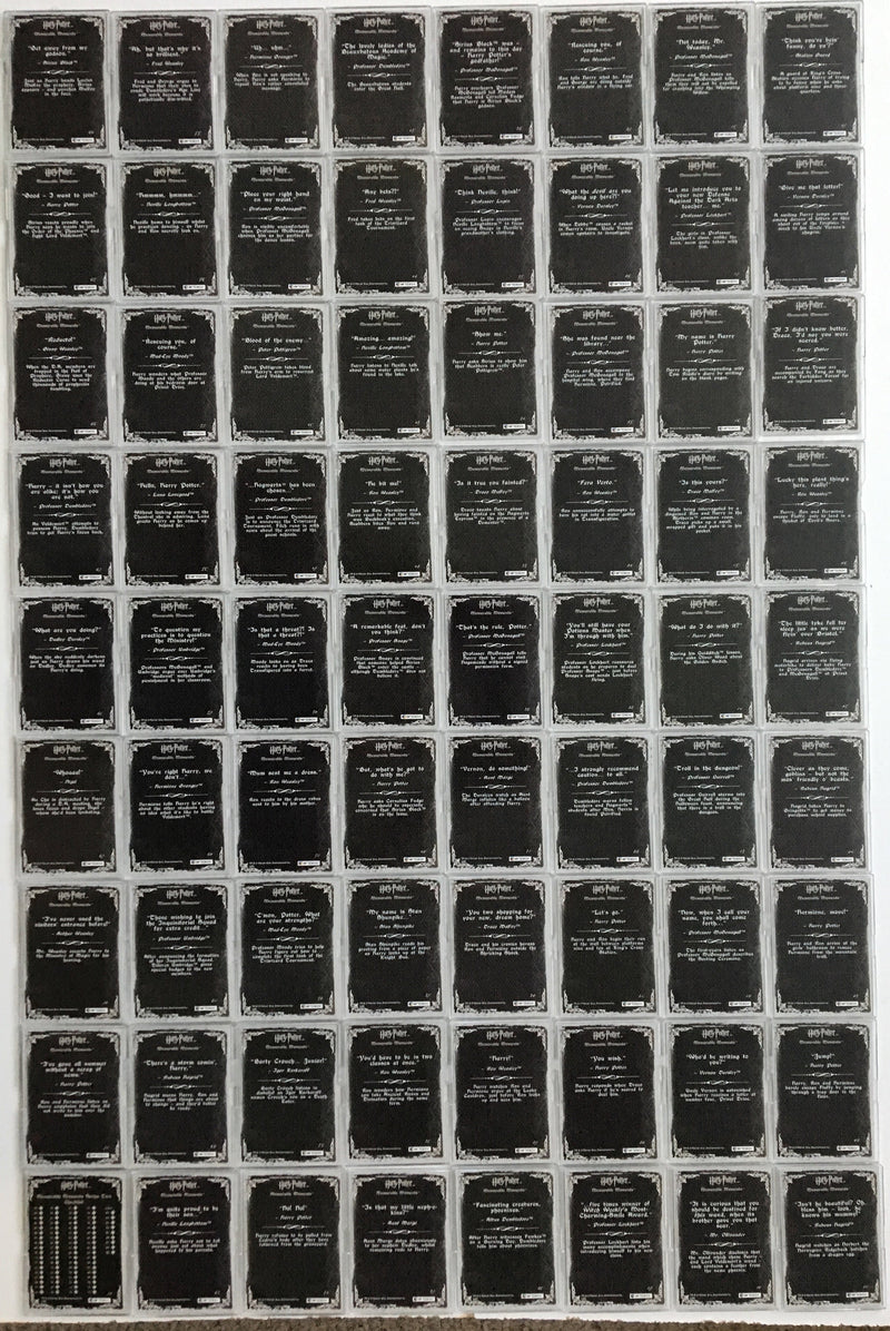 Harry Potter Memorable Moments 2 Base Trading Card Set 72 Cards   - TvMovieCards.com
